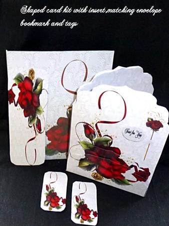 Red Rose Shaped Card Kit
