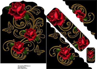 Black and Gold Red Rose