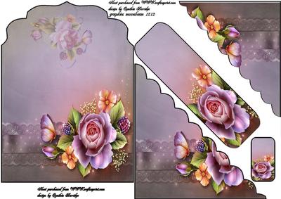 English Rose Shaped Card