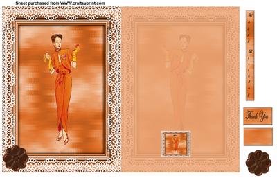 Orange Dress Fashion Lady