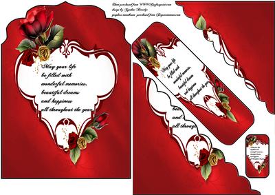 Shaped Heart Rose Card