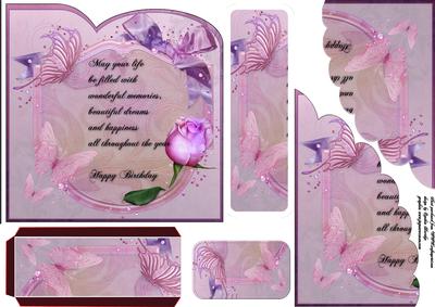 Pink Butterflies Bookmark Card