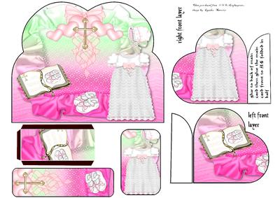 Heart Baby Girl Christening Bookmark