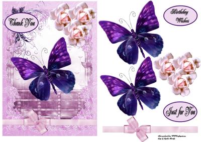 Roses and Butterflies Card