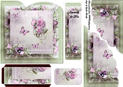 Pink Roses Bookmark Card