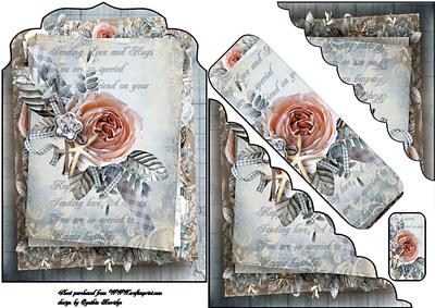 Peach Rose Bookmark Card