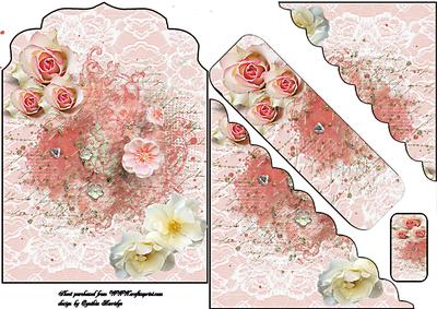 Pink Roses Shaped Card