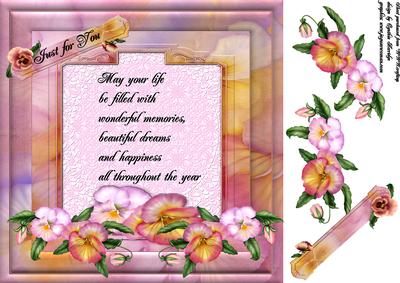 8x8 Pansies Card