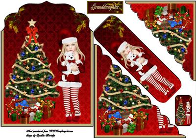 Christmas Granddaughter Shaped Card