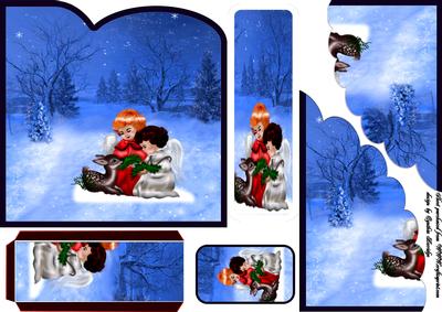 Christmas Angels Bookmark Card