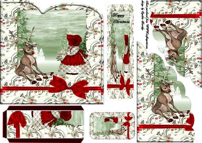 Christmas Sunbonnet Sue Bookmark