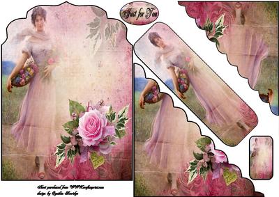Vintage Flower Girl Bookmark