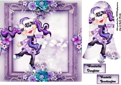 Christmas Girl Skating Card