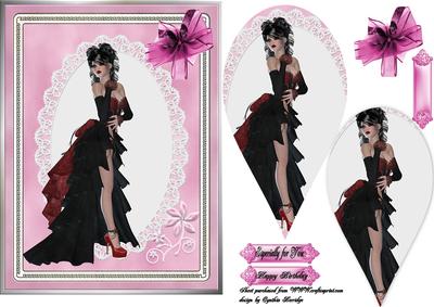 Lady Black and Red Dress
