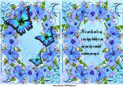 Blue Flowers Card Isert