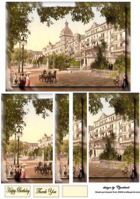 7x5 Vintage Street Scene
