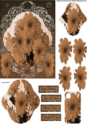 Sepia Flowers Quick Card