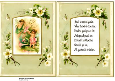 Vintage Fairy Card and Insert