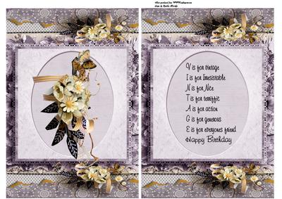 Vintage Floral Card and Insert
