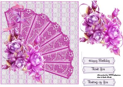 Lavender Rose Fan