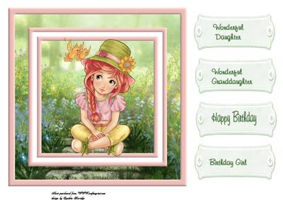 7x7 Summer Girl Card