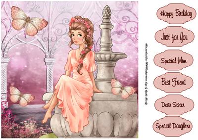 Lady and the Fountain Card