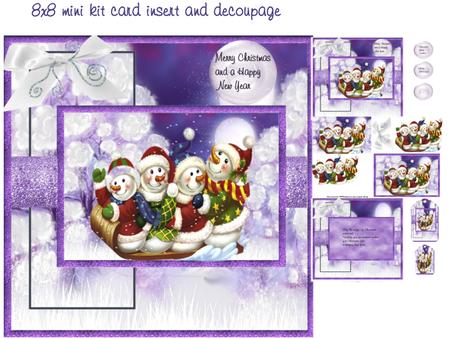 8x8 Christmas Snowmen Mini Kit