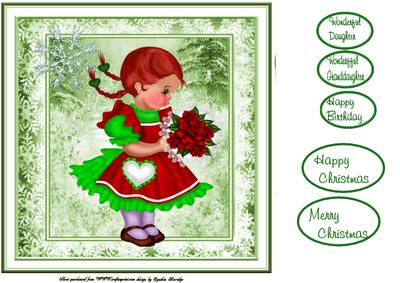 Christmas Girl Quick Card