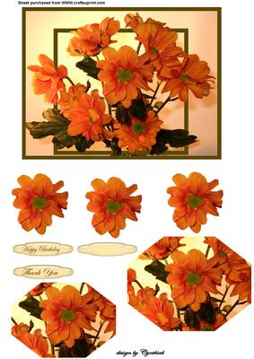 Orange Flowers Pryamage and Decoupage