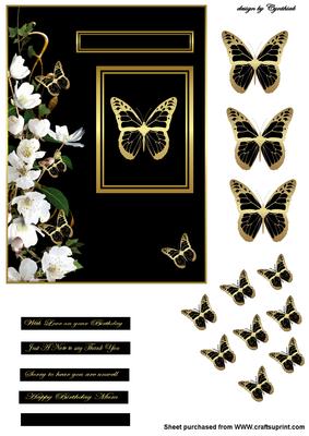 Gold and Black Butterflies