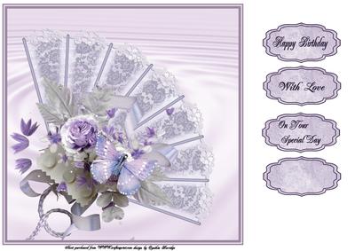 Lavender Lace Fan