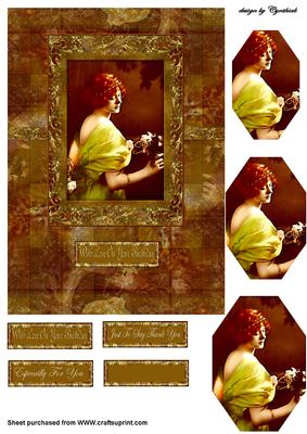 Vintage Lady Gold Frame