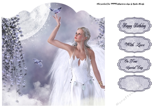 bird fairy shaped card