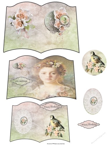 3 page vintage card