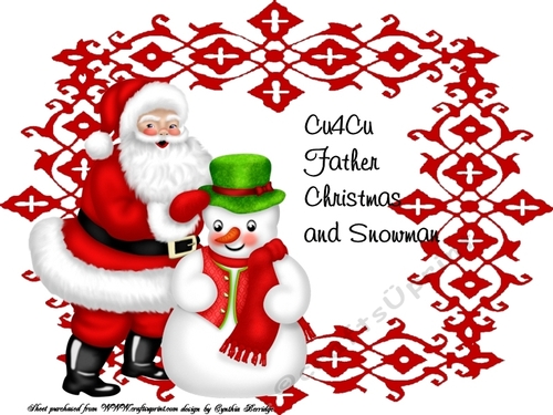 father Christmas and snowman