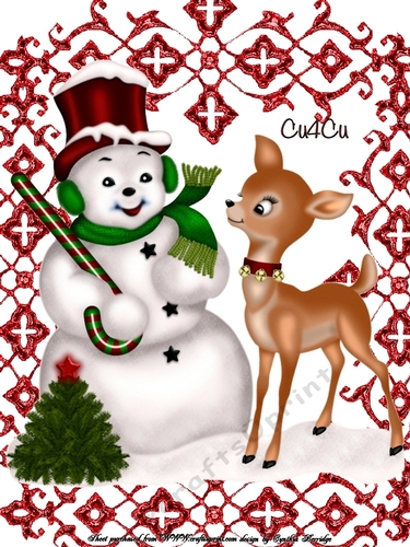 snowman and reindeer cu4cu