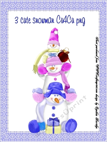 3 cute snowmen cu4cu