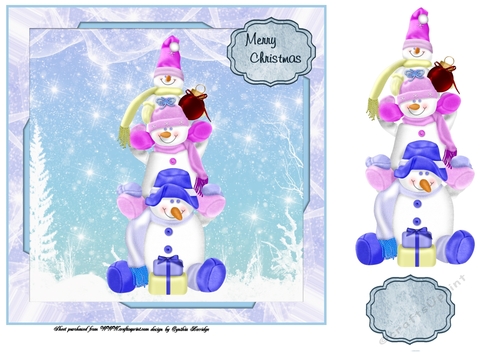 3 cute snowmen card