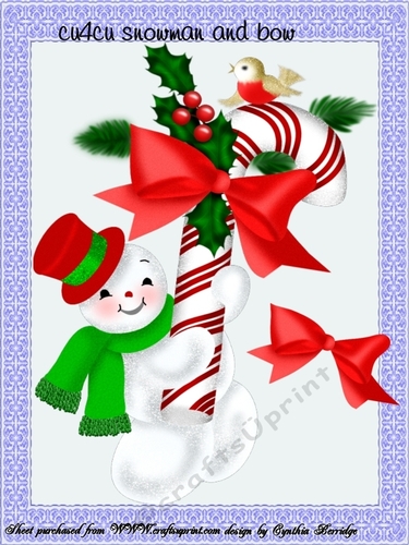 Christmas snowman cane 