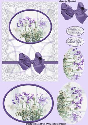 White and Lilac Flowers Quick Card