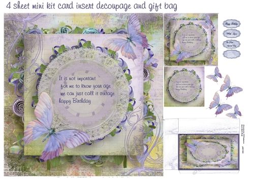 vintage butterfly mini kit+