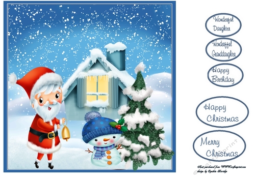 Christmas Santa and snowman