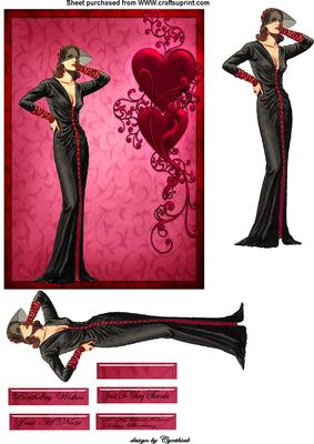 Red Hearts and Fashion Lady