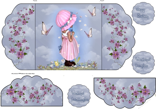 scallop gate fold pink girl