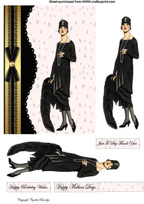 Black and Gold Quick Card Lady