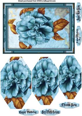 Blue Flower 6x4 or Topper Pryamage