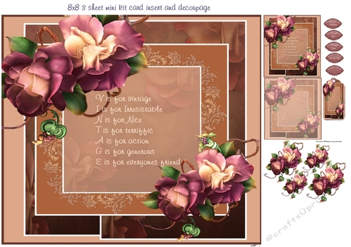 vintage rose mini kit 8x8