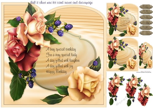 shaped cream roses mini kit