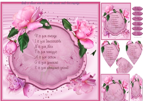 vintage pink rose mini kit