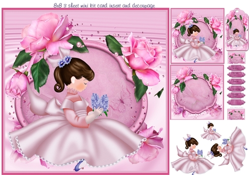 blue flower girl mini kit